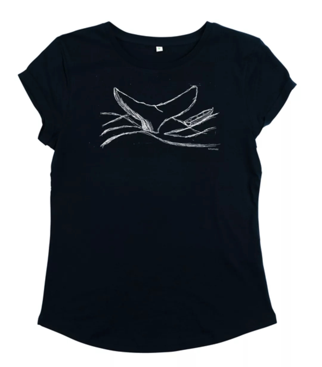 Frauen T-shirt Mit Walflosse Aus 100% Biobaumwolle günstig online kaufen