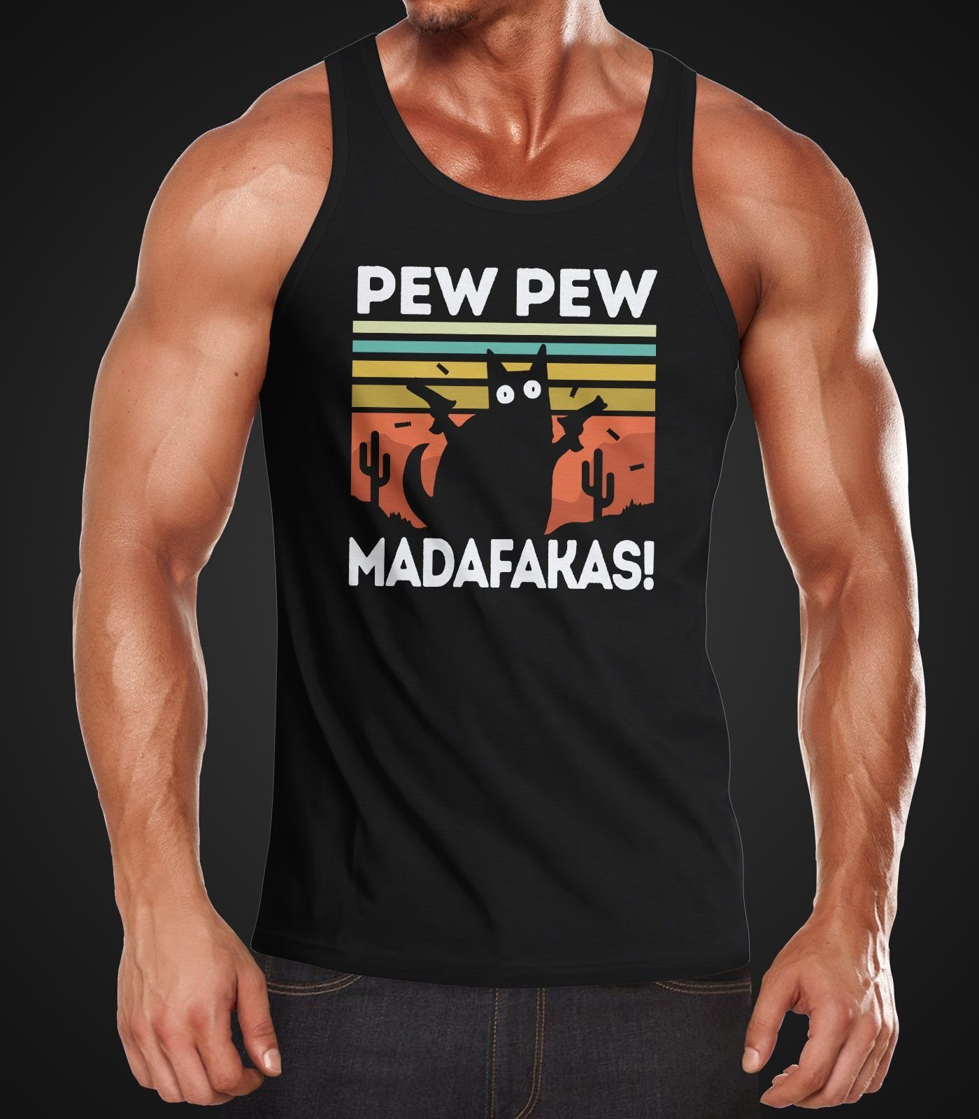 MoonWorks Tanktop Herren Tanktop Pew Pew günstig online kaufen