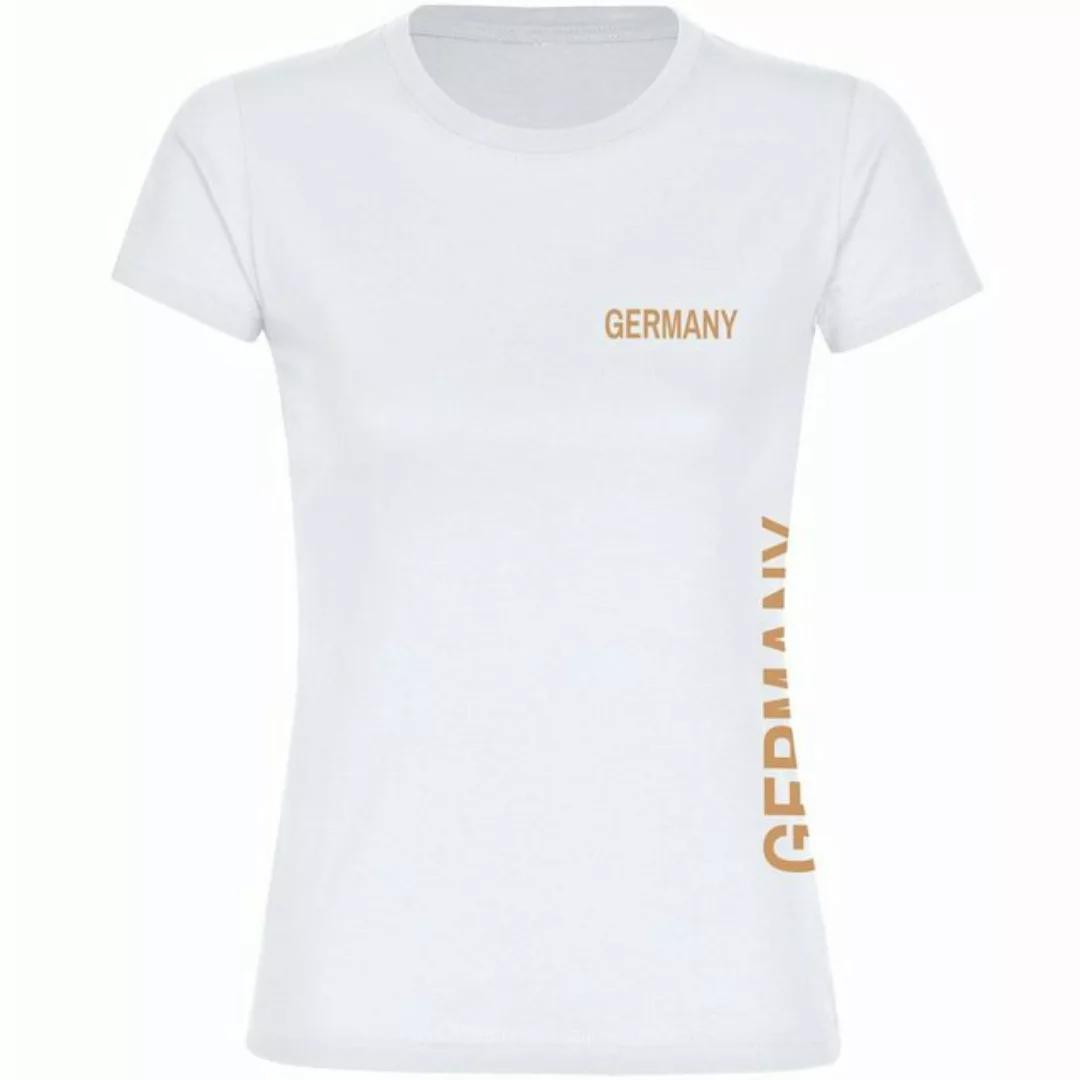 multifanshop T-Shirt Damen Germany - Brust & Seite Gold - Frauen günstig online kaufen