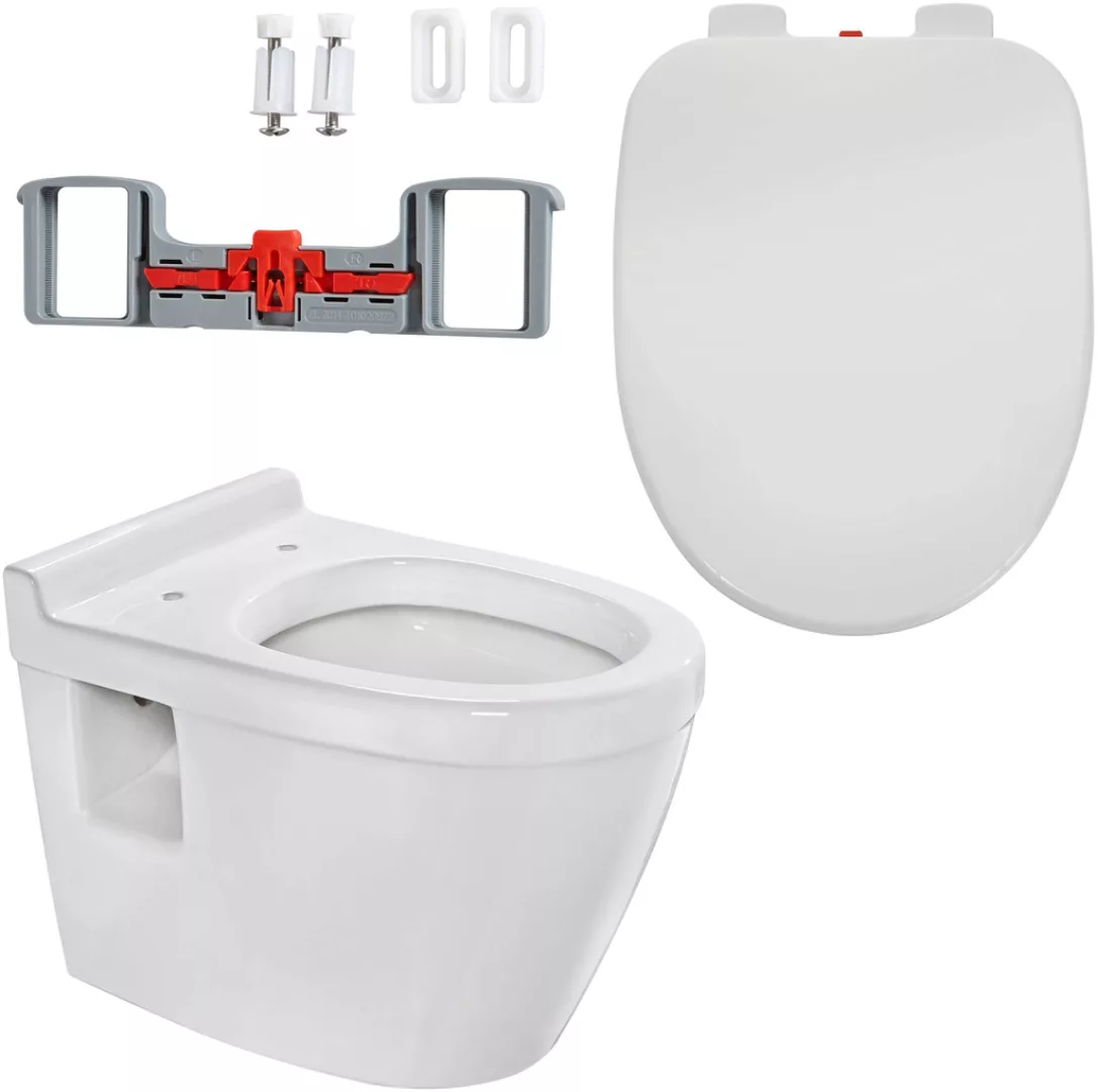 welltime Tiefspül-WC »Dover«, (Set), spülrandlose Toilette aus hochwertiger günstig online kaufen
