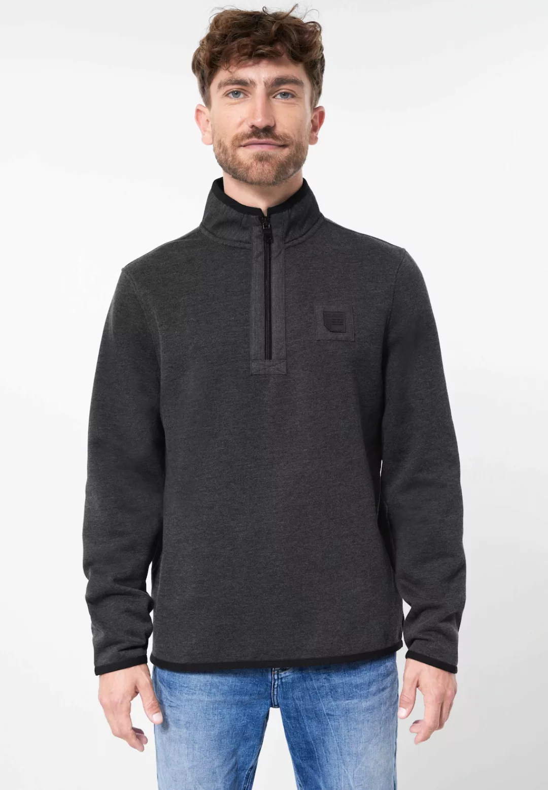 STREET ONE MEN Sweatshirt, in Melange Optik günstig online kaufen
