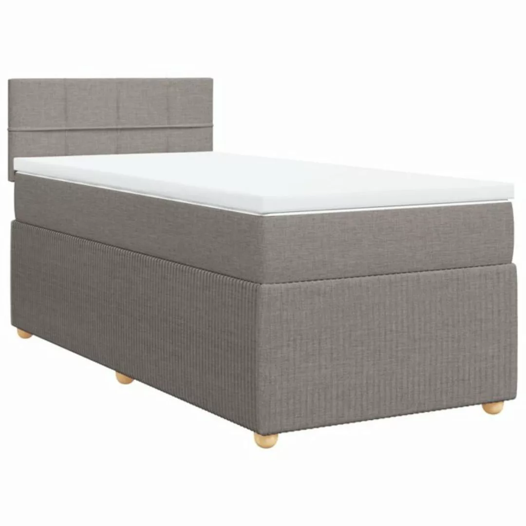 vidaXL Bett Boxspringbett mit Matratze Taupe 80x200 cm Stoff günstig online kaufen