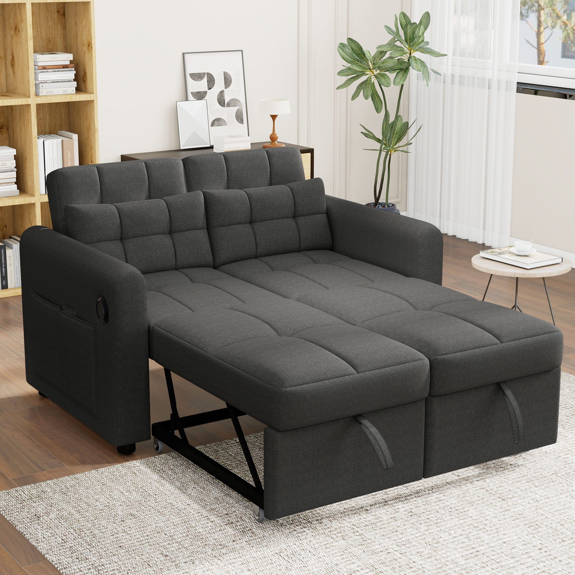 Ulife Sofa mit Schlaffunktion, 3-in-1-Ausziehsofa, Doppel-Klappschlafsofa, günstig online kaufen