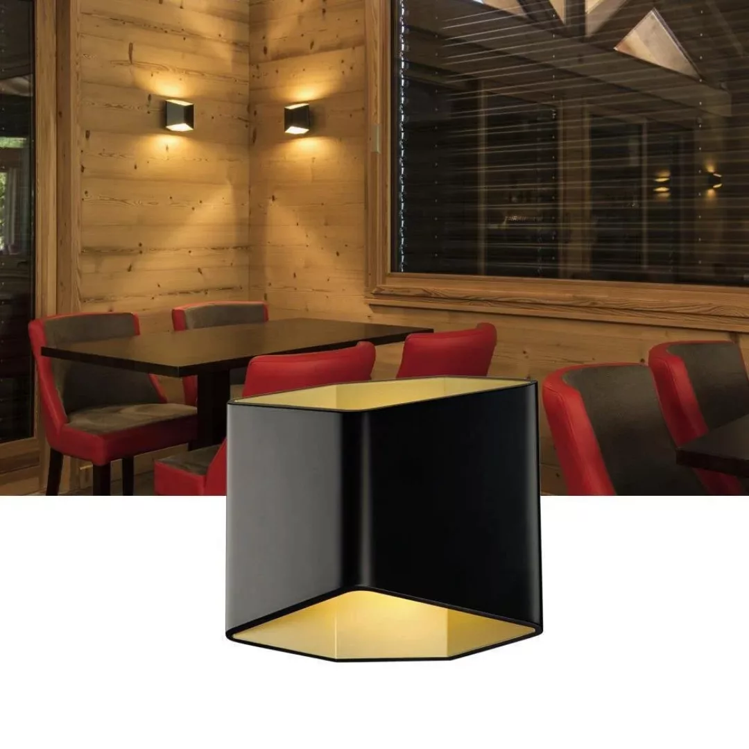 SLV Cariso LED-Wandleuchte schwarz/messing 16,4cm günstig online kaufen