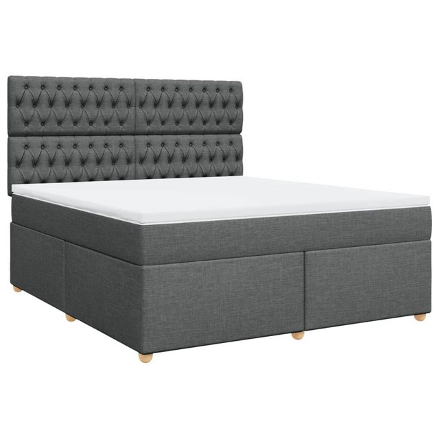 vidaXL Bett Boxspringbett mit Matratze Dunkelgrau 180x200 cm Stoff günstig online kaufen