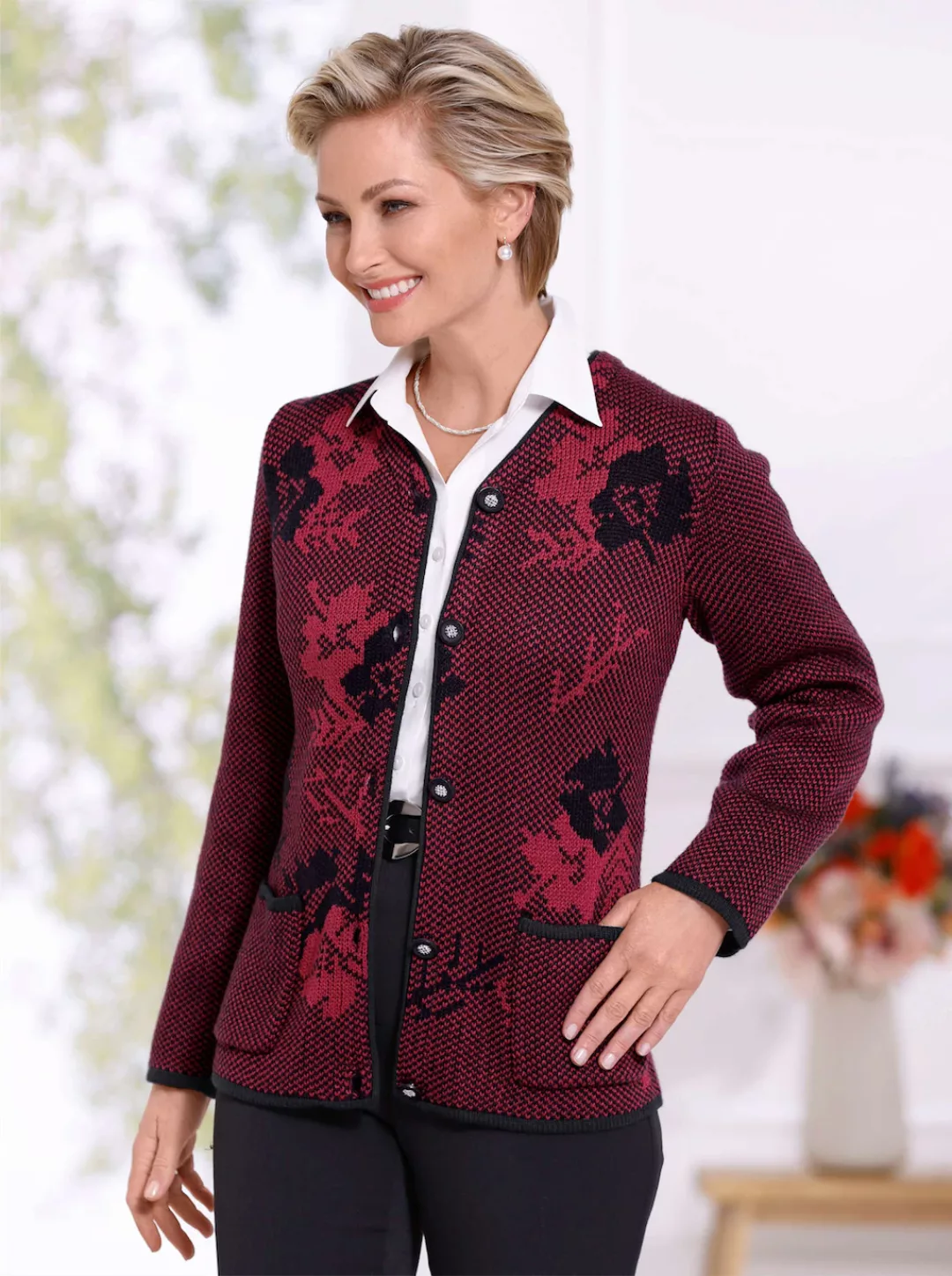 Classic Jacquardstrickjacke günstig online kaufen