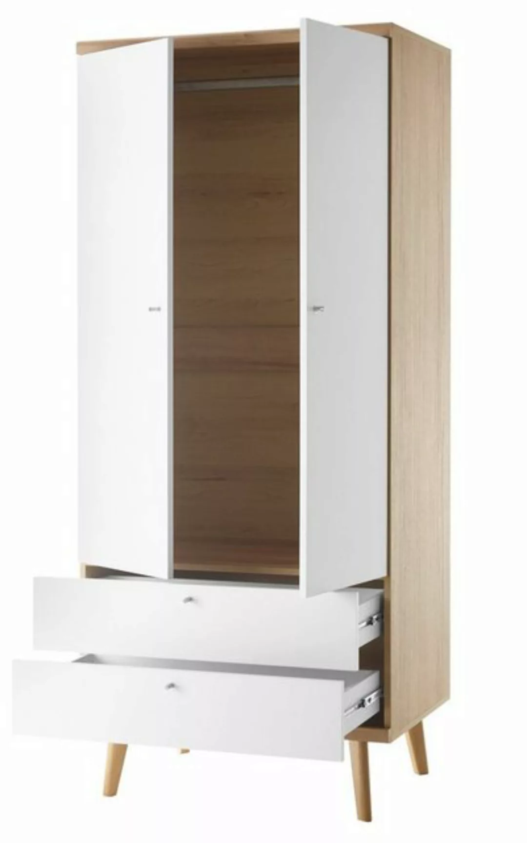 Furn.Design Kleiderschrank Helge (Schrank in Eiche Riviera mit weiß, 80 x 1 günstig online kaufen