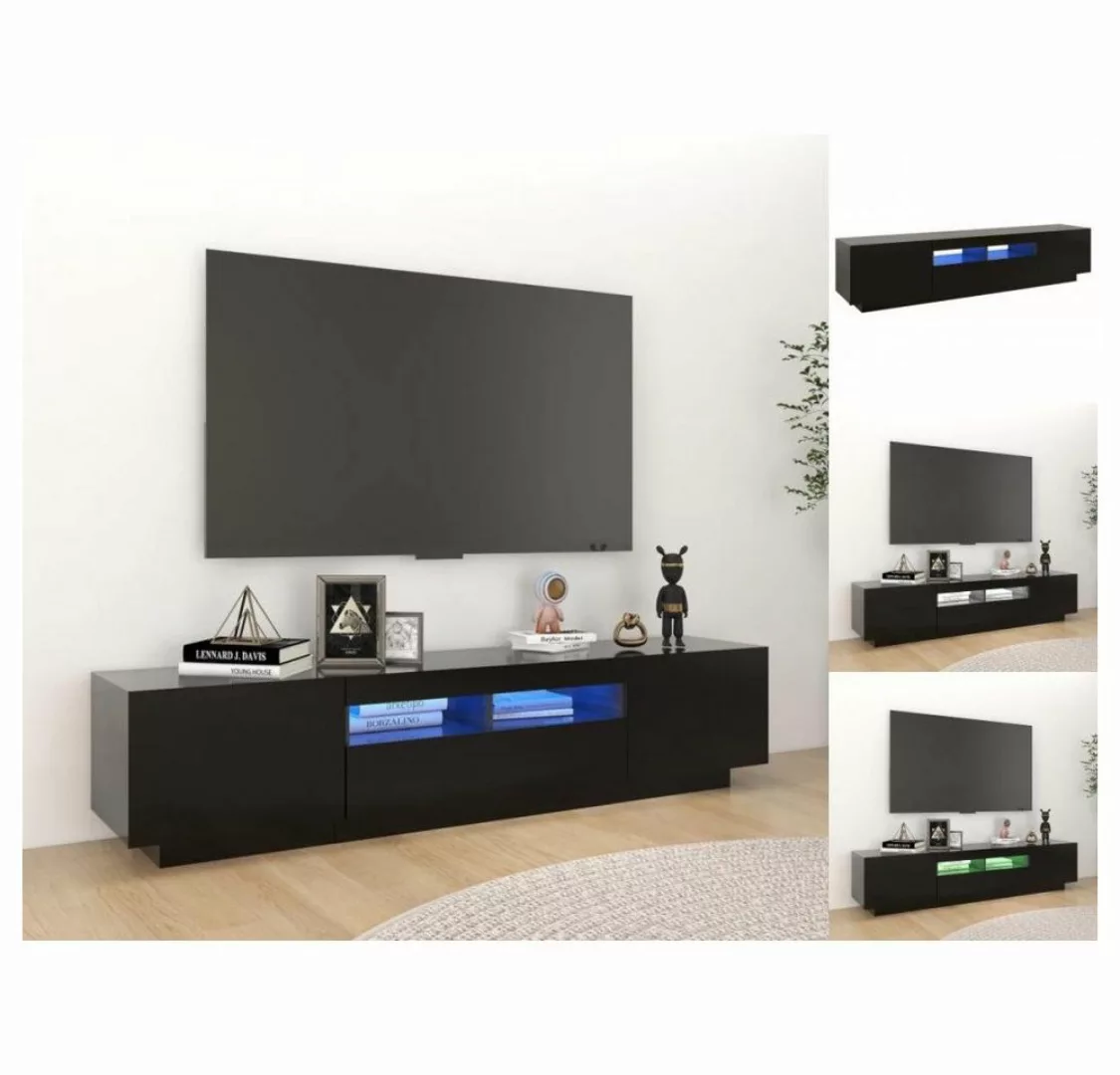 vidaXL TV-Schrank TV-Schrank mit LED-Leuchten Schwarz 180x35x40 cm Lowboard günstig online kaufen