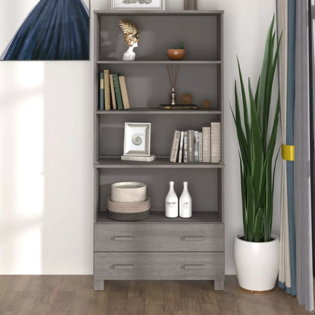 Vidaxl Highboard Massivholz Kiefer Hellgrau günstig online kaufen