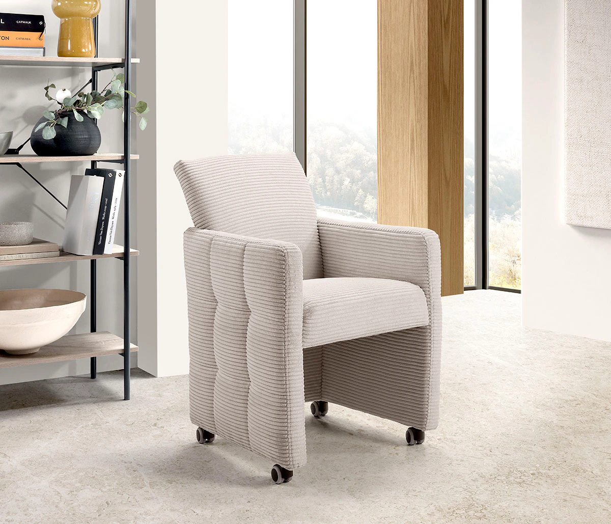 exxpo - sofa fashion Esszimmersessel "Barista, Loungesessel auf Rollen mit günstig online kaufen
