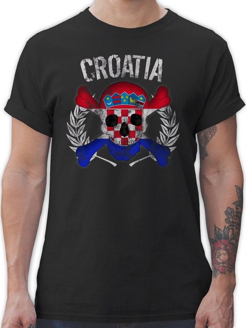 Shirtracer T-Shirt Kroatien WM Totenkopf Croatia 2024 Fussball EM Fanartike günstig online kaufen