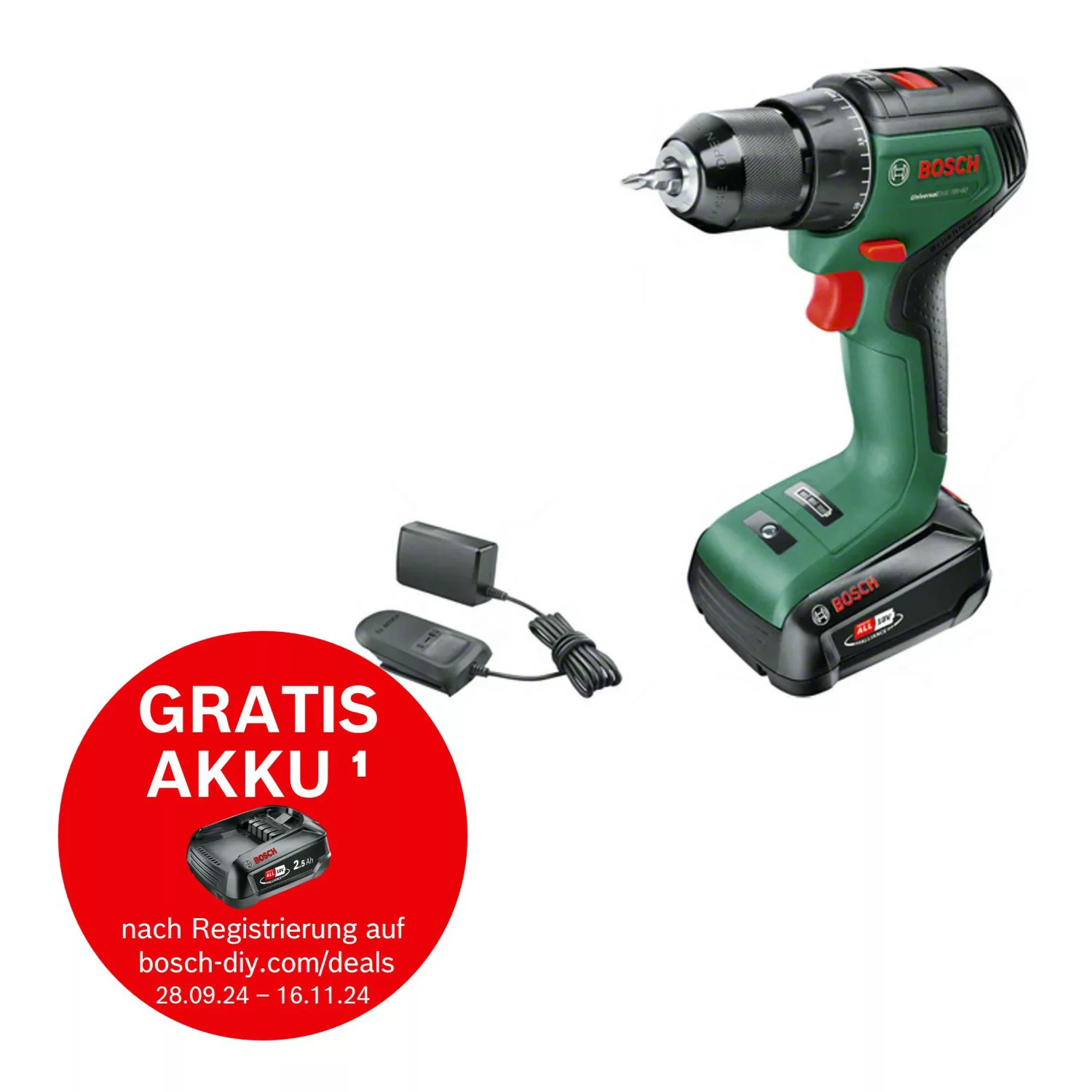 Bosch 18 V Akku-Bohrschrauber UniversalDrill 18V-60 inkl. 2 Ah Akku mit Kof günstig online kaufen