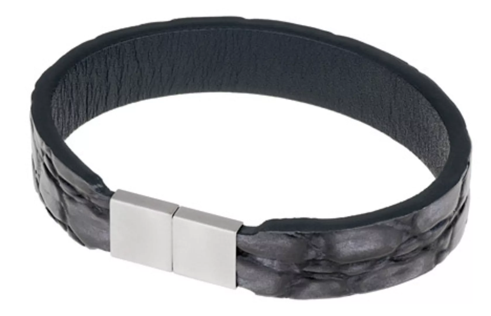 Ernstes Design Armband Leder anthrazit mit Magnetverschluss günstig online kaufen