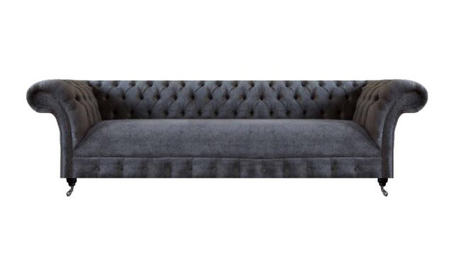 Xlmoebel Sofa Viersitzer Stoffsofa in Grau Chesterfield-Stil für das Wohnzi günstig online kaufen