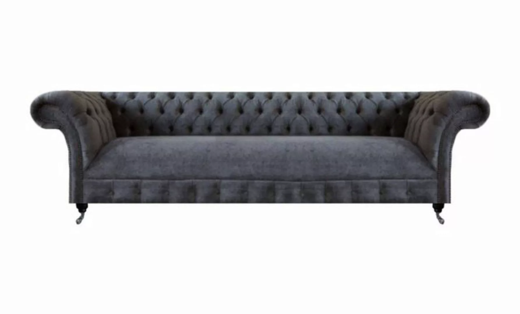 Xlmoebel Sofa Viersitzer Stoffsofa in Grau Chesterfield-Stil für das Wohnzi günstig online kaufen