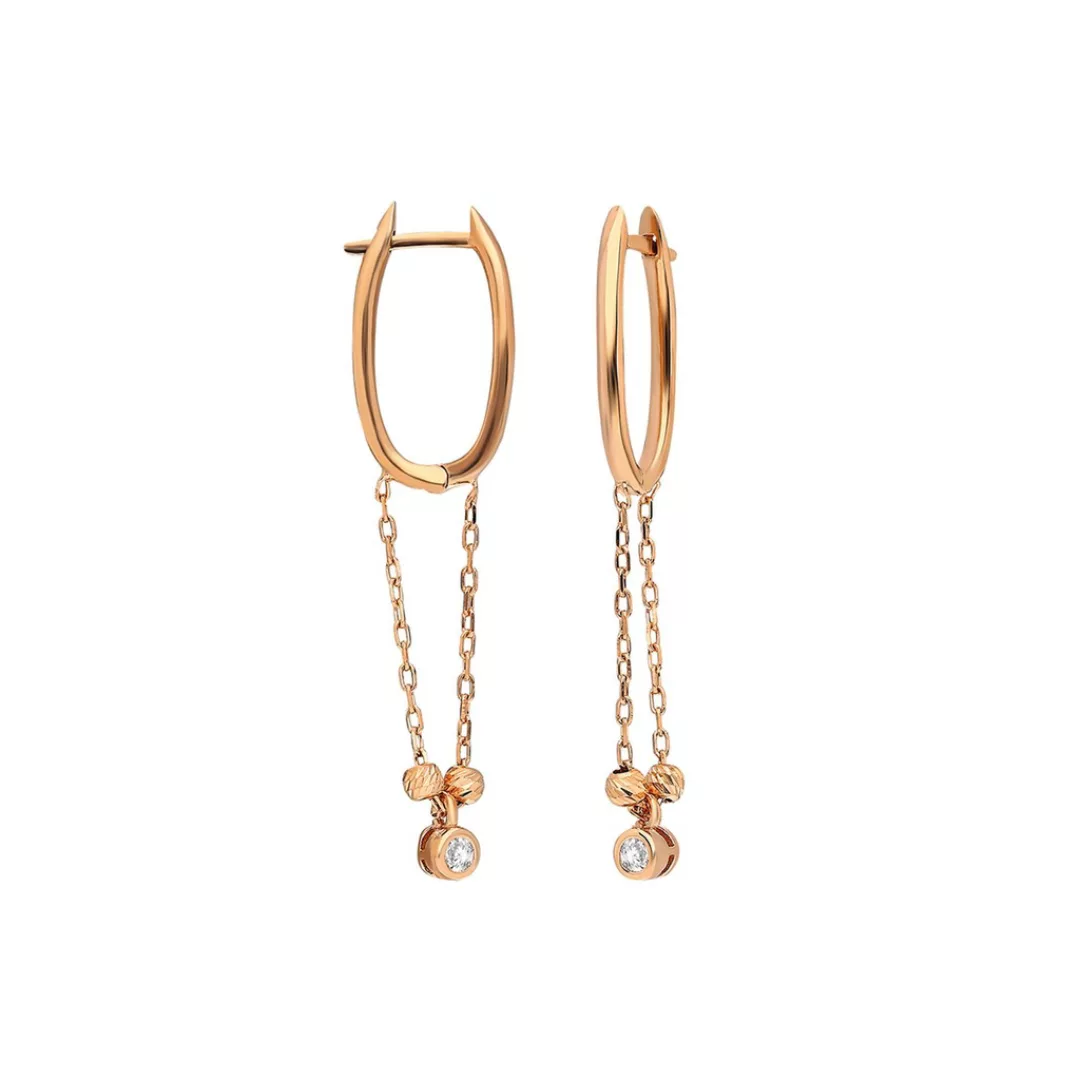 dKeniz Paar Ohrhänger "925/- Sterling Silber rosevergoldet Glänzend 2,5cm Z günstig online kaufen