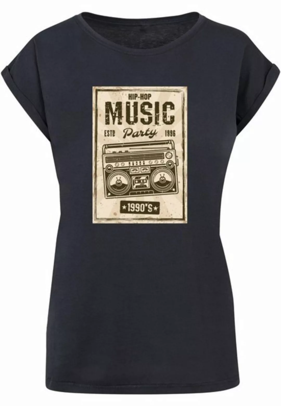 MisterTee T-Shirt MisterTee Damen Ladies Retro Boom Extended Shoulder Tee ( günstig online kaufen