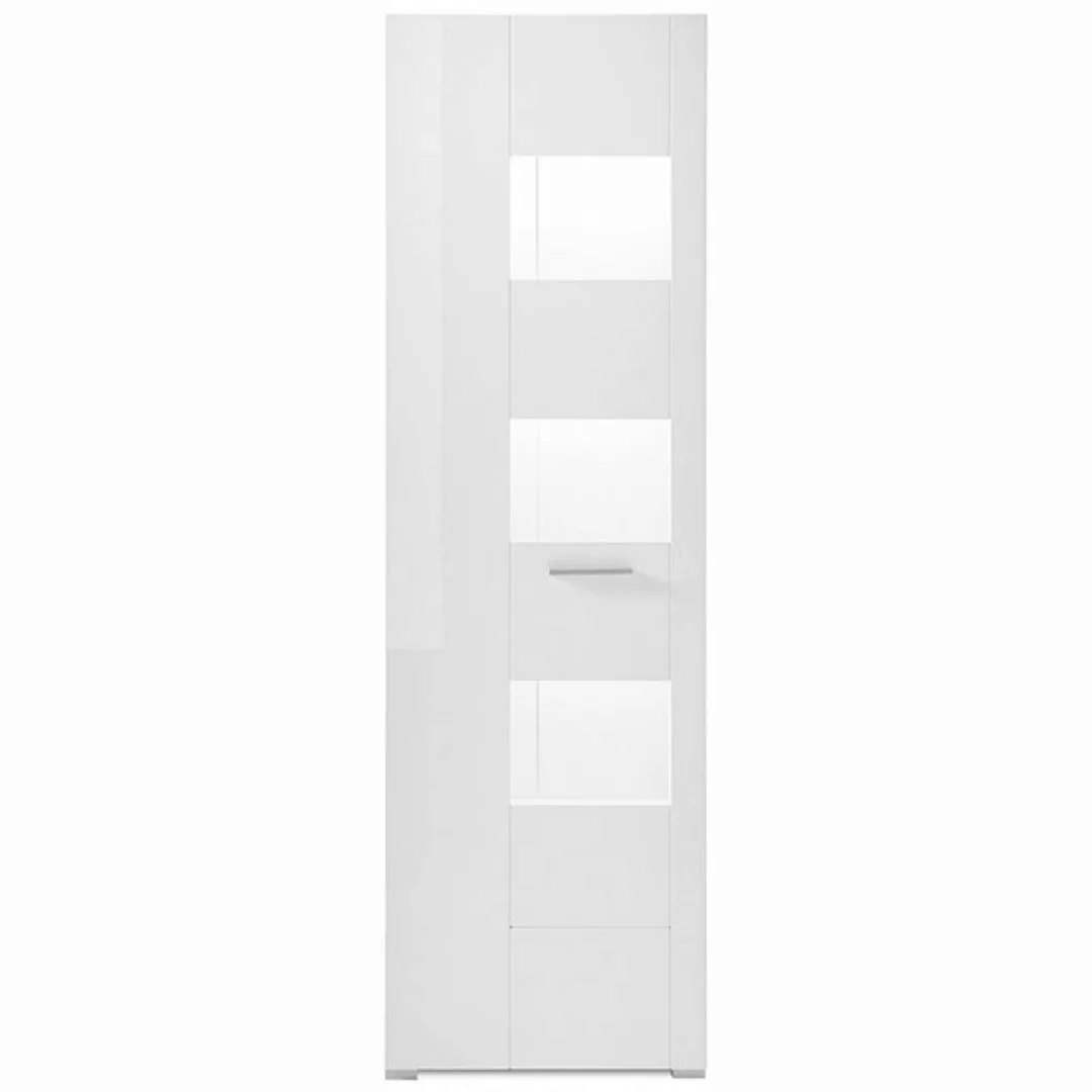 Lomadox Wohnzimmer Standvitrine CLAVI-61 in weiß Hochglanz, LED-Beleuchtung günstig online kaufen