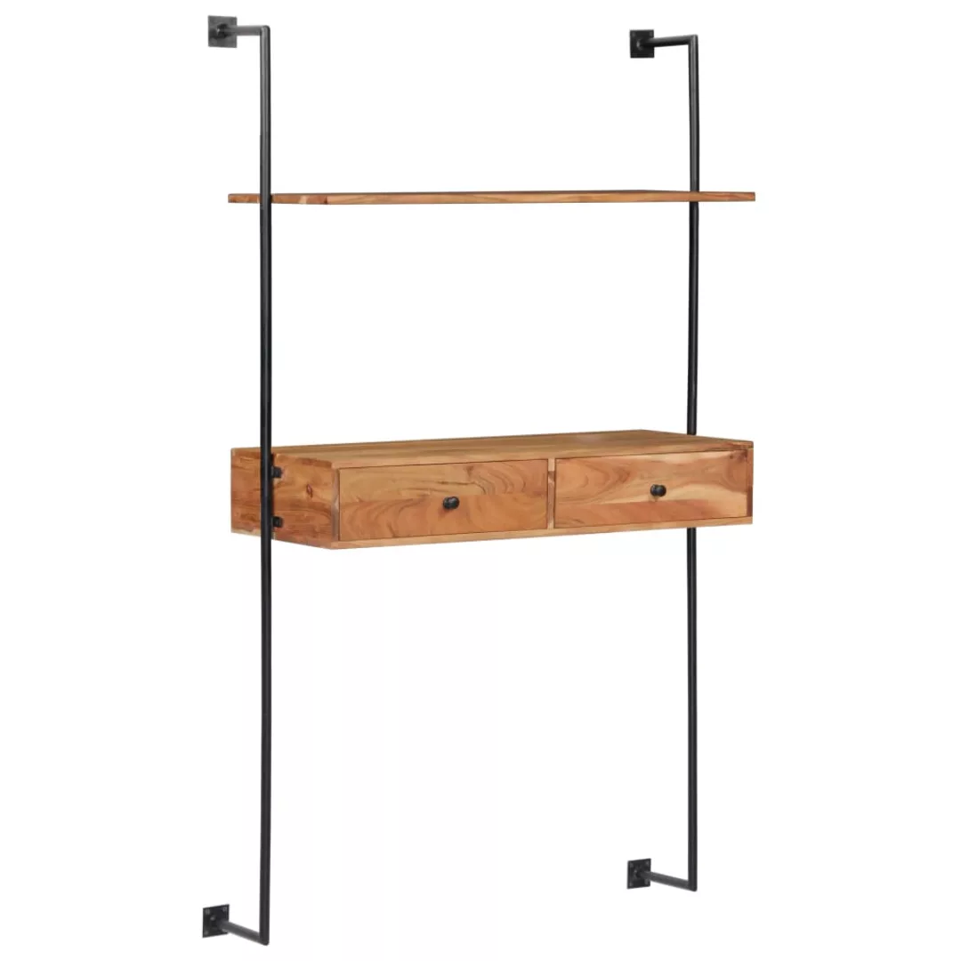 Wandschreibtisch 90 X 40 X 170 Cm Massivholz Akazie günstig online kaufen