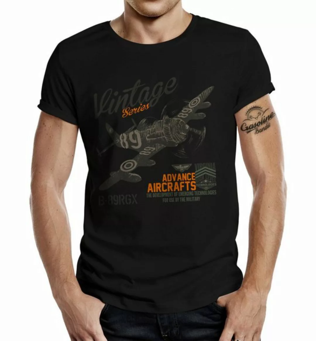 GASOLINE BANDIT® T-Shirt in schwarz für Airborne Racing US-Airforce Fans: V günstig online kaufen