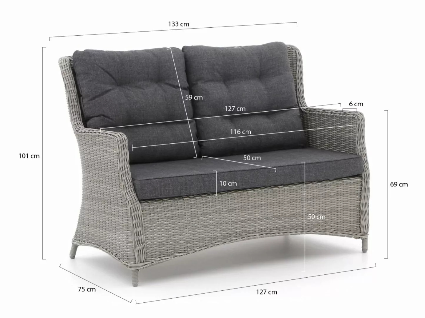 Intenso Milano Gartensofa 133 cm günstig online kaufen