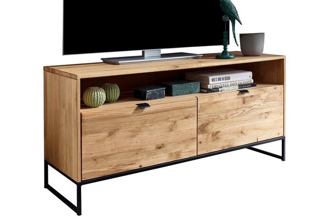 Main Möbel TV-Schrank TV Element 120x57cm "Hamburg" Wildeiche & Stahl schwa günstig online kaufen