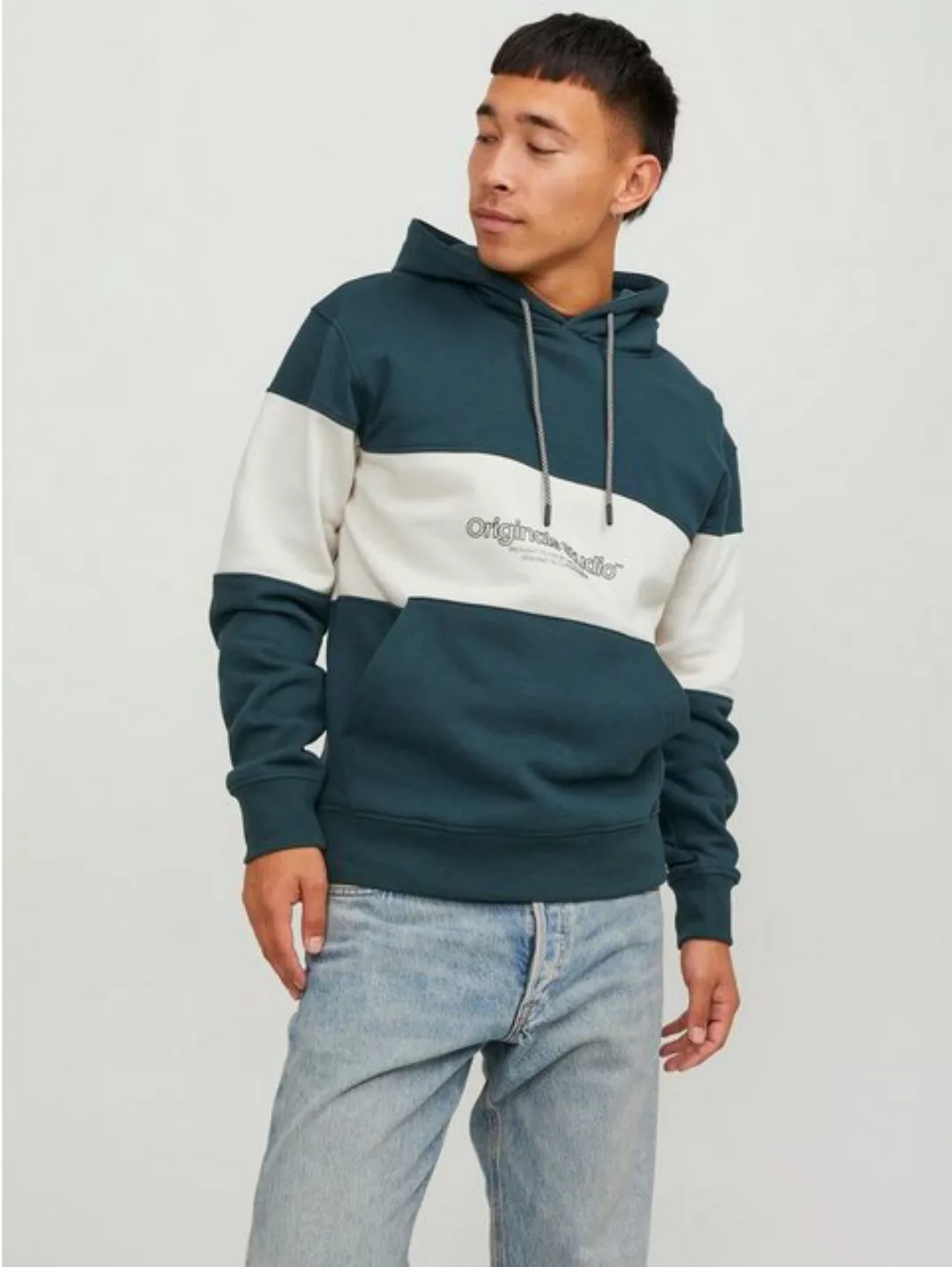 Jack & Jones Sweatshirt Design Kapuzenpullover Hoodie mit Bauchtasche JORLA günstig online kaufen