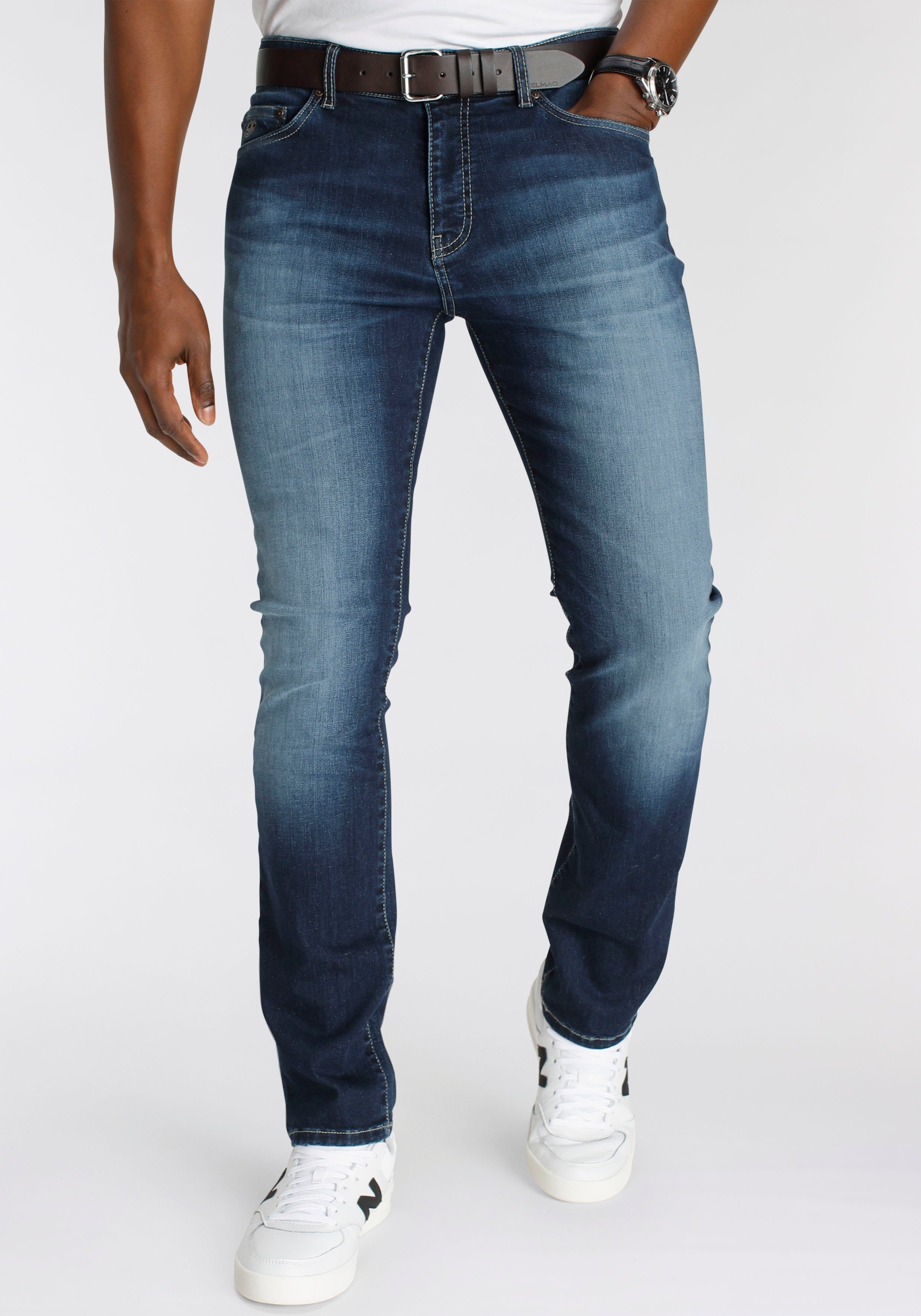 DELMAO Stretch-Jeans ""Reed"", gerader Beinschnitt, Used-Look-Waschung, nie günstig online kaufen