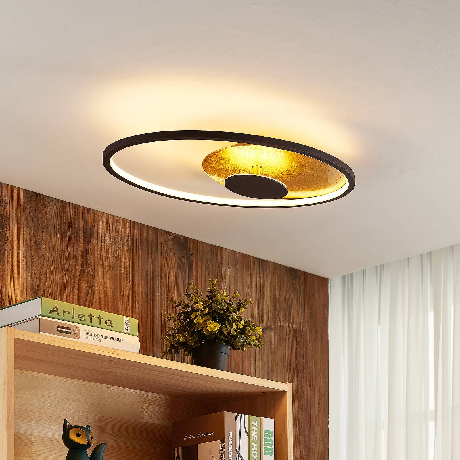 Lindby Feival LED-Deckenleuchte, 61 cm x 36 cm günstig online kaufen