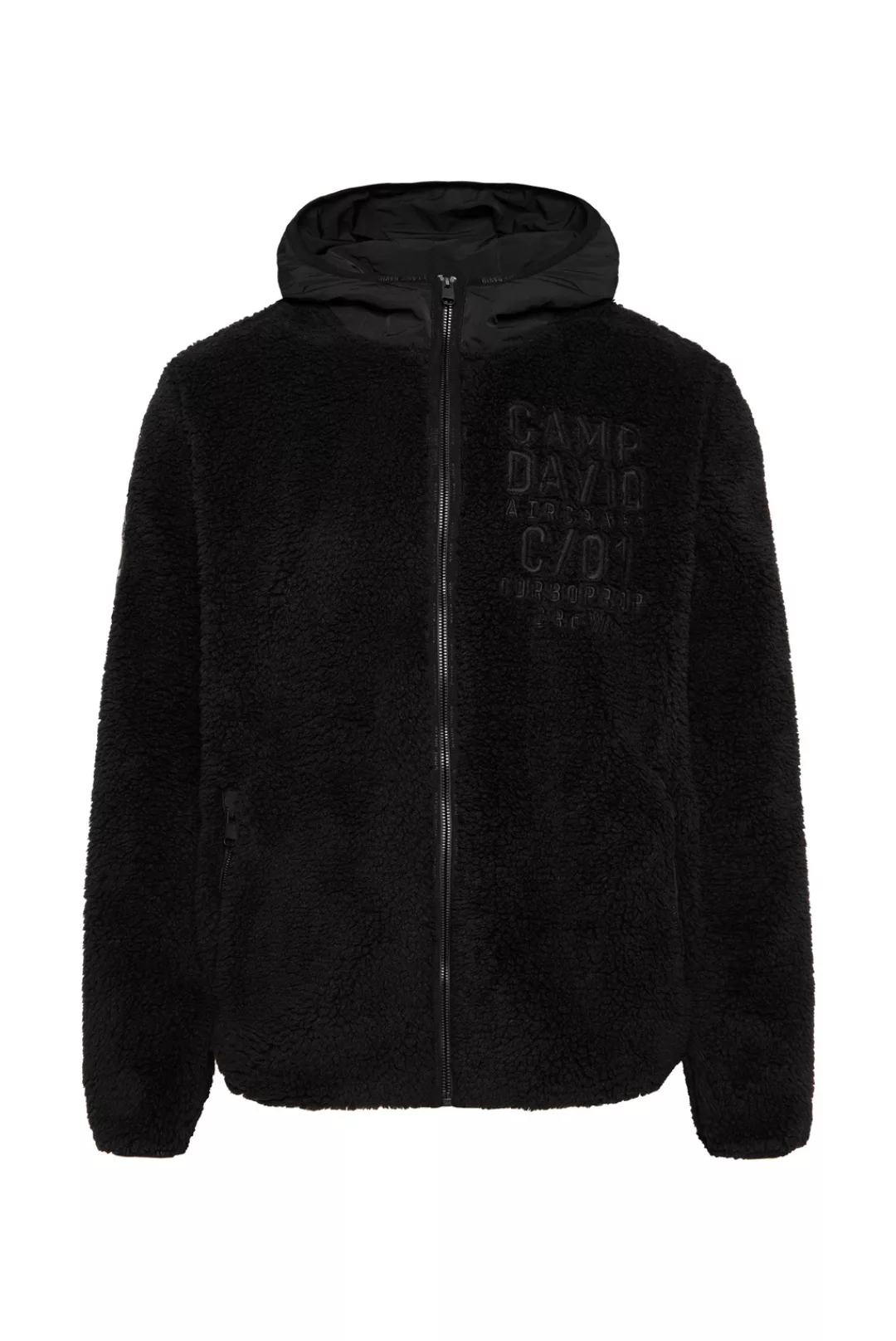 CAMP DAVID Fleecejacke, mit Kapuze, mit elastischem Saumabschluss günstig online kaufen