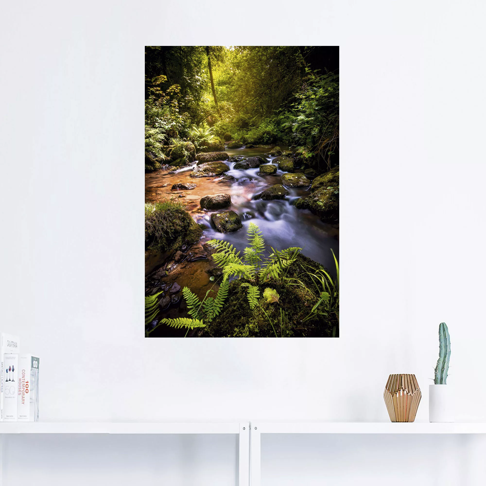 Artland Wandbild »Wildbach im Wald«, Gewässer, (1 St.), als Alubild, Outdoo günstig online kaufen