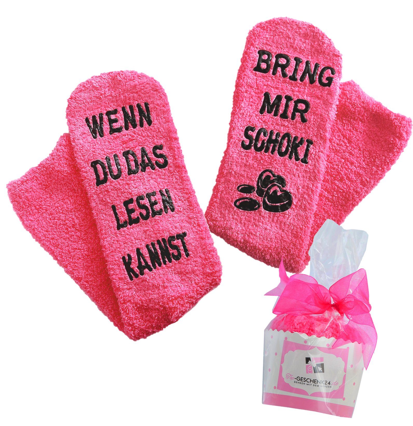 Lucadeau Kuschelsocken mit Spruch "bring mir günstig online kaufen