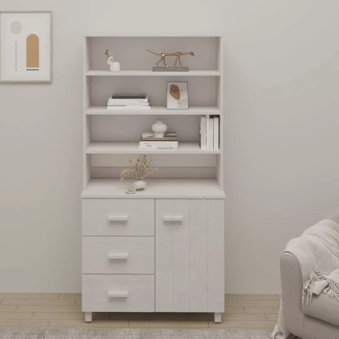 Vidaxl Highboard Massivholz Kiefer Weiß günstig online kaufen