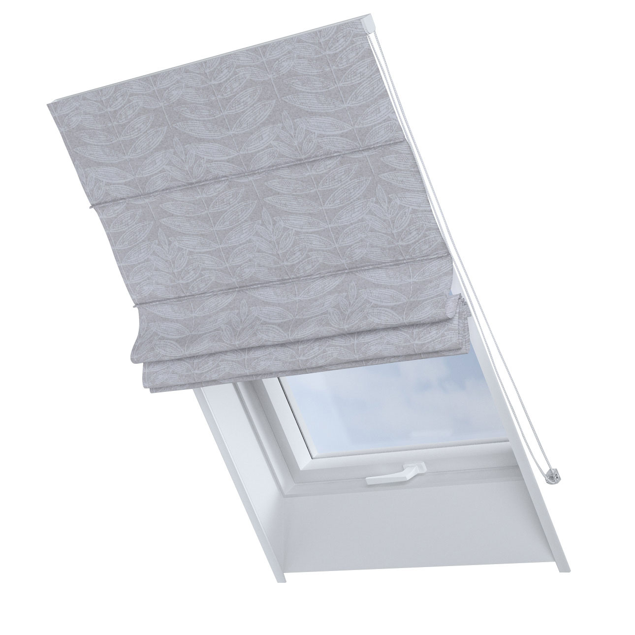 Dekoria Dachfenster-Raffrollo Rimini, weiß-grau, 50 x 60 cm günstig online kaufen