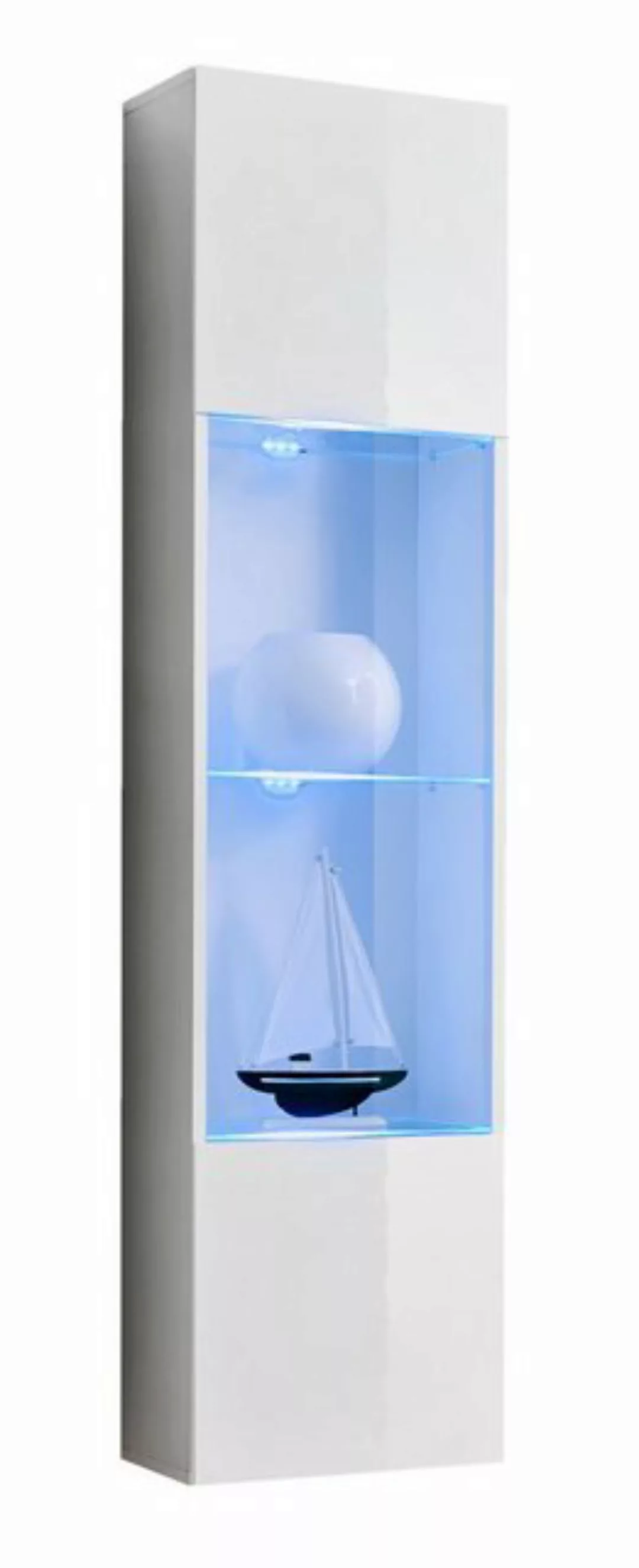 ASM-Moebel Hängevitrine Hängevitrine Glasvitrine FLY I Hochglanz Led Push-C günstig online kaufen