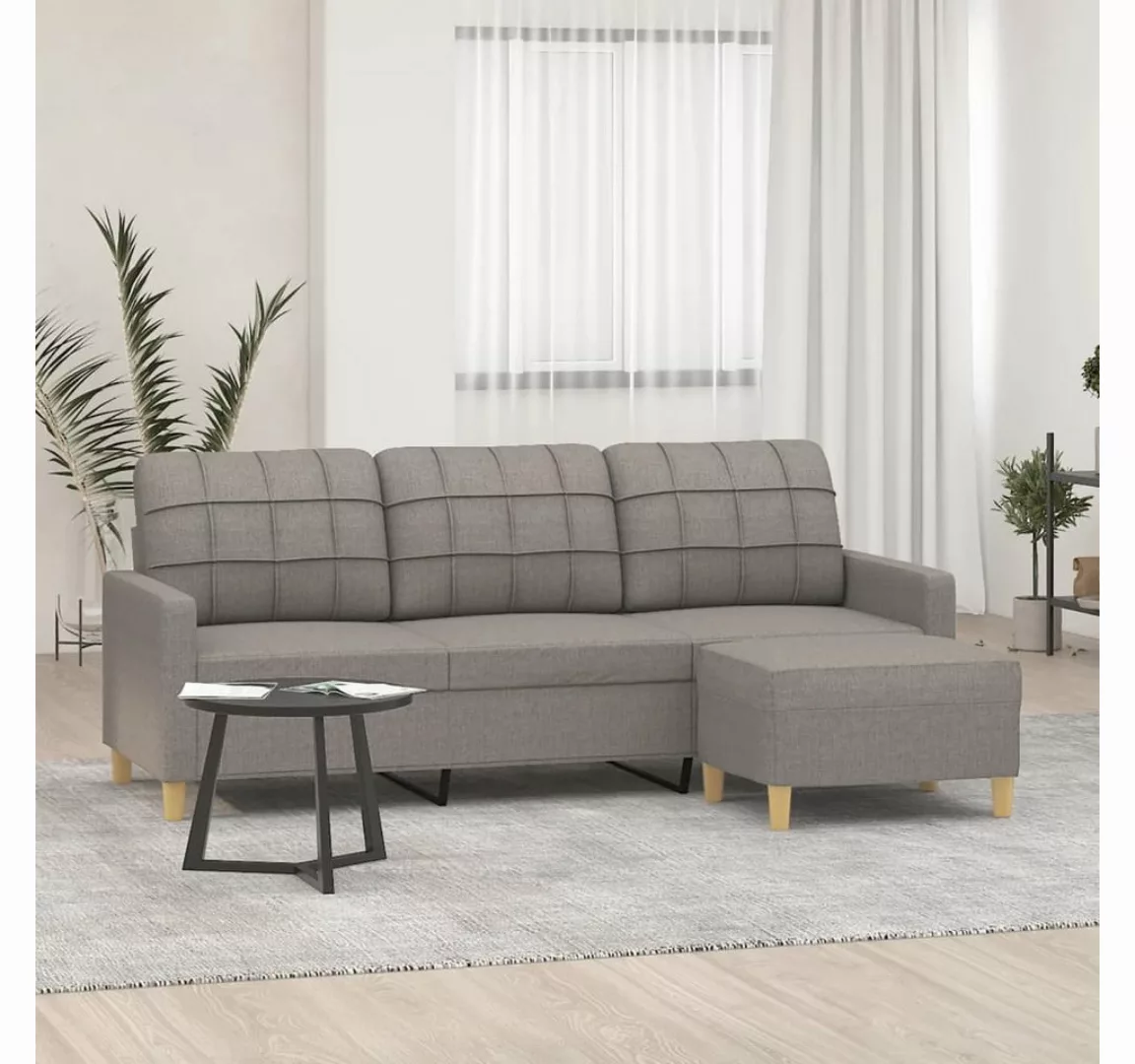 vidaXL Sofa 3-Sitzer Sofa mit Hocker verschiedene Farben, Taupe günstig online kaufen