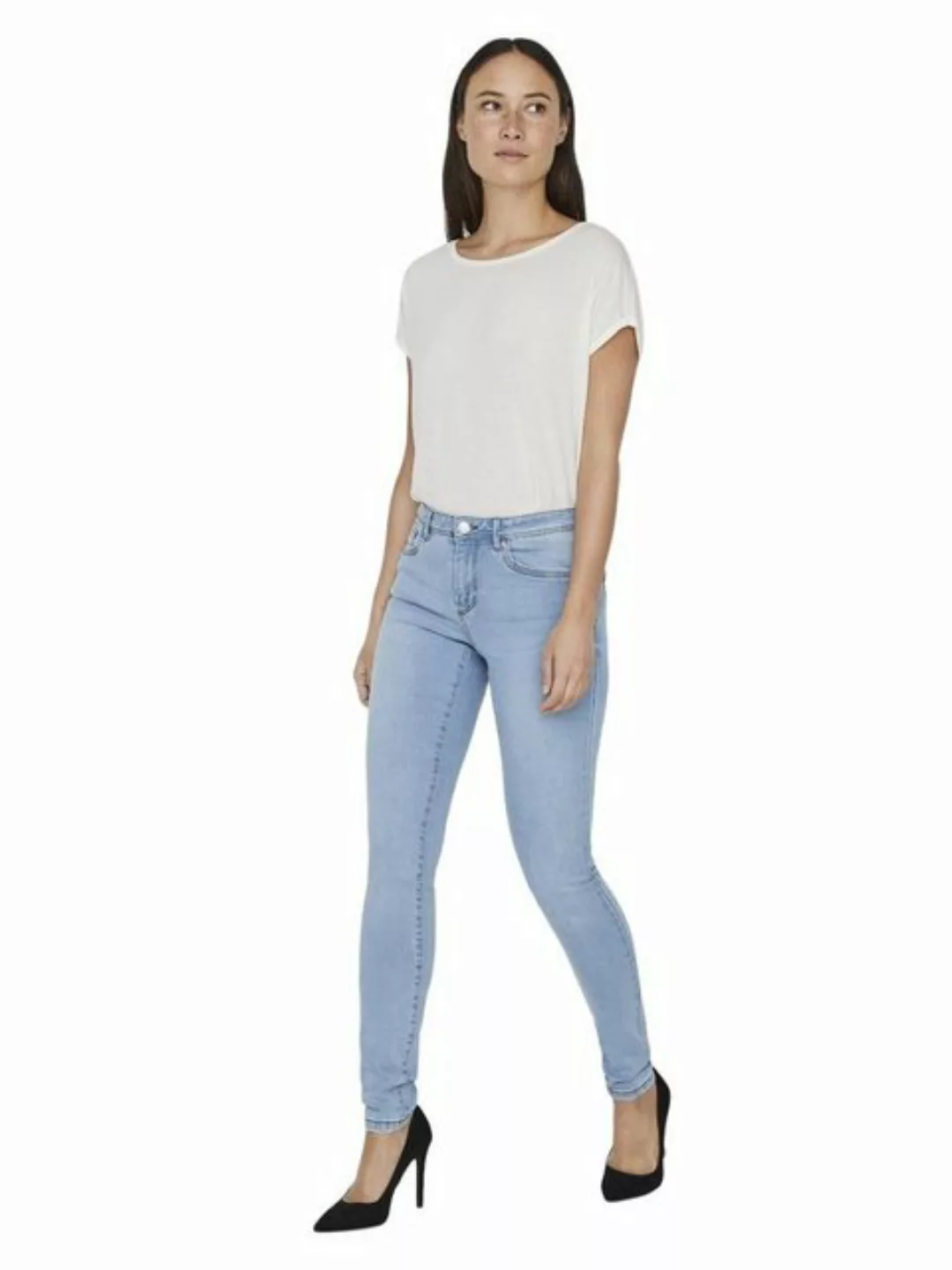 Vero Moda Damen Jeans VMTANYA - Skinny Fit - Blau - Light Blue Denim günstig online kaufen