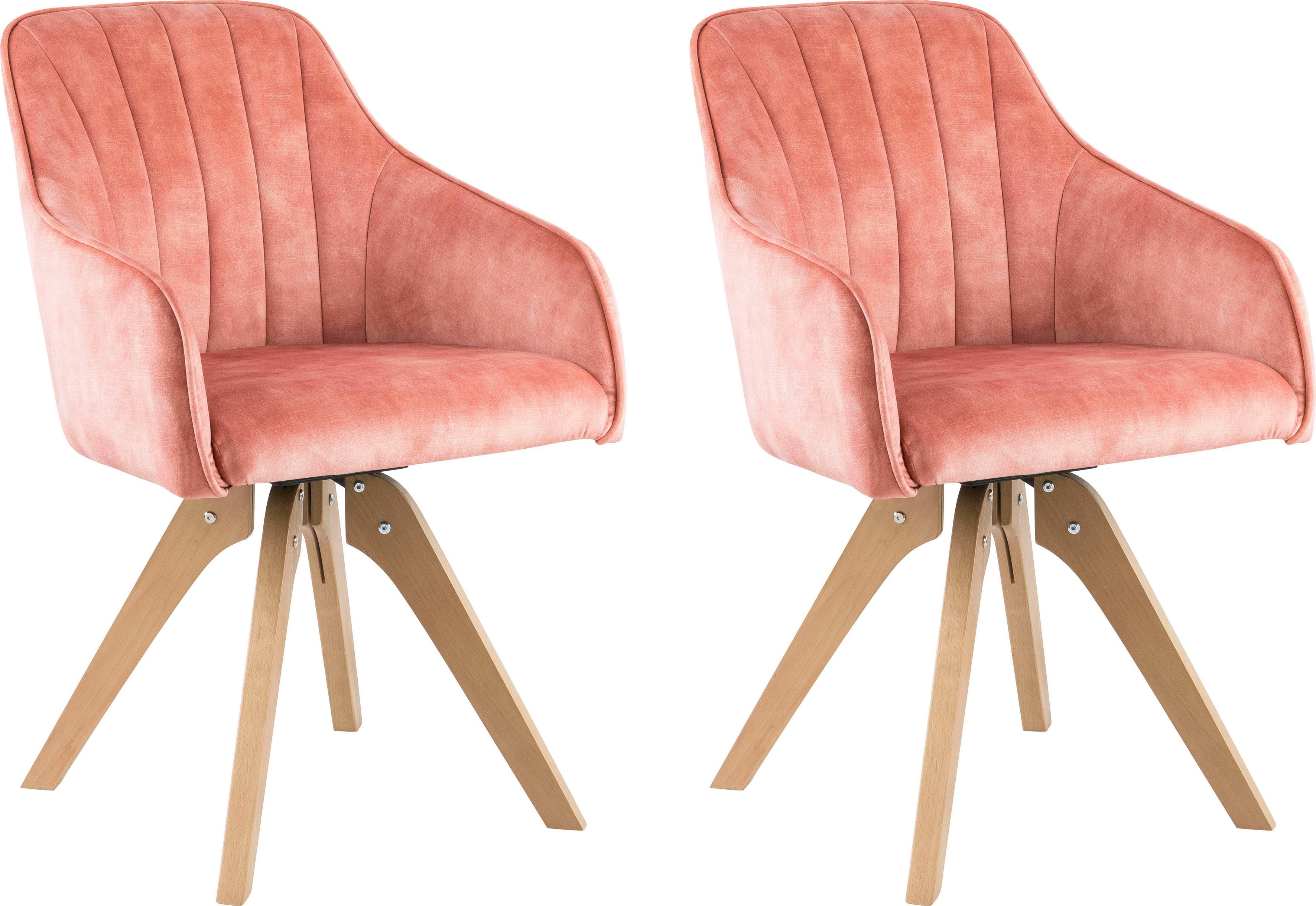 Home affaire Drehstuhl "Sa Calobra", (Set), 2 St., Samtvelours, mit Rückens günstig online kaufen