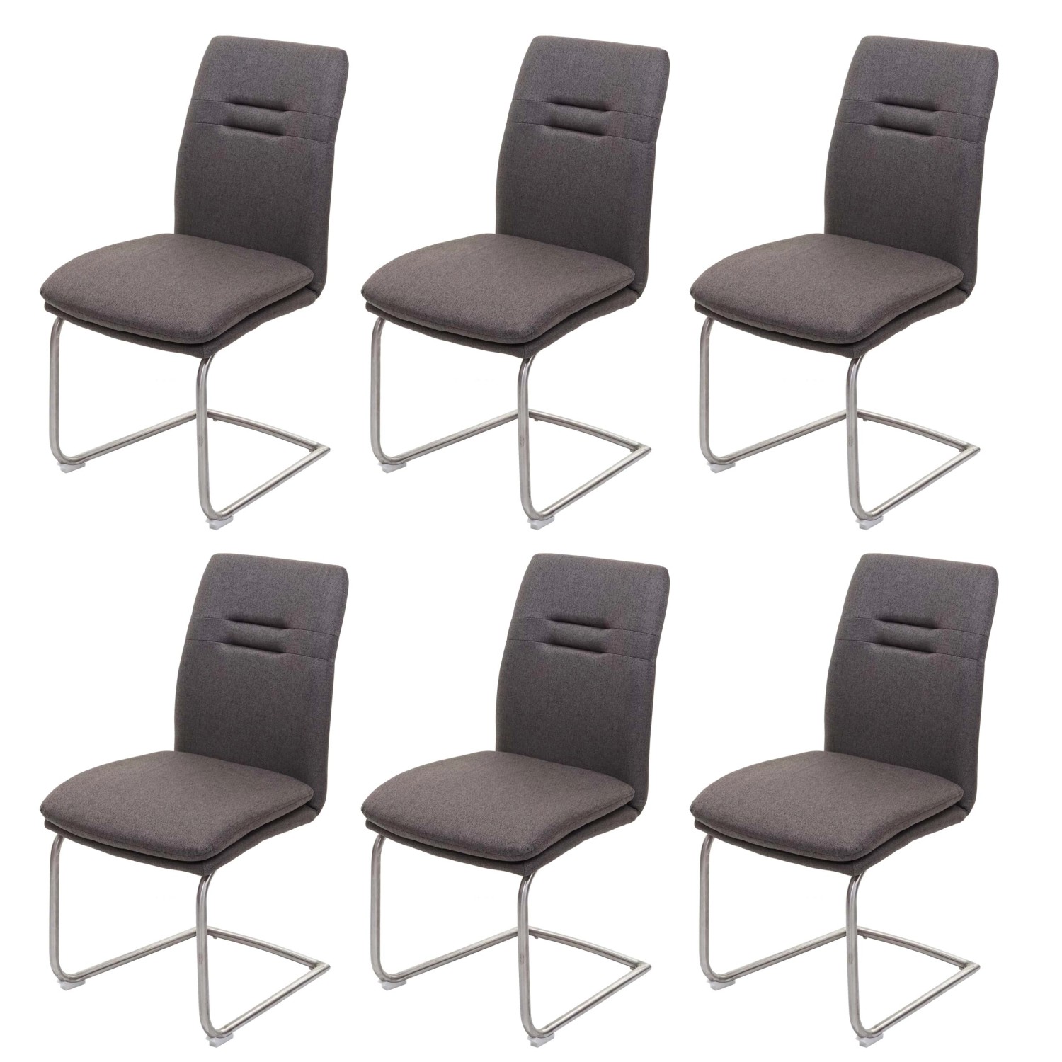MCW Esszimmerstuhl H70 6er-Set Grau-Braun günstig online kaufen
