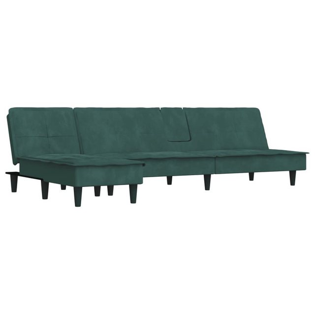 vidaXL Sofa Schlafsofa in L-Form Dunkelgrün 255x140x70 cm Samt günstig online kaufen