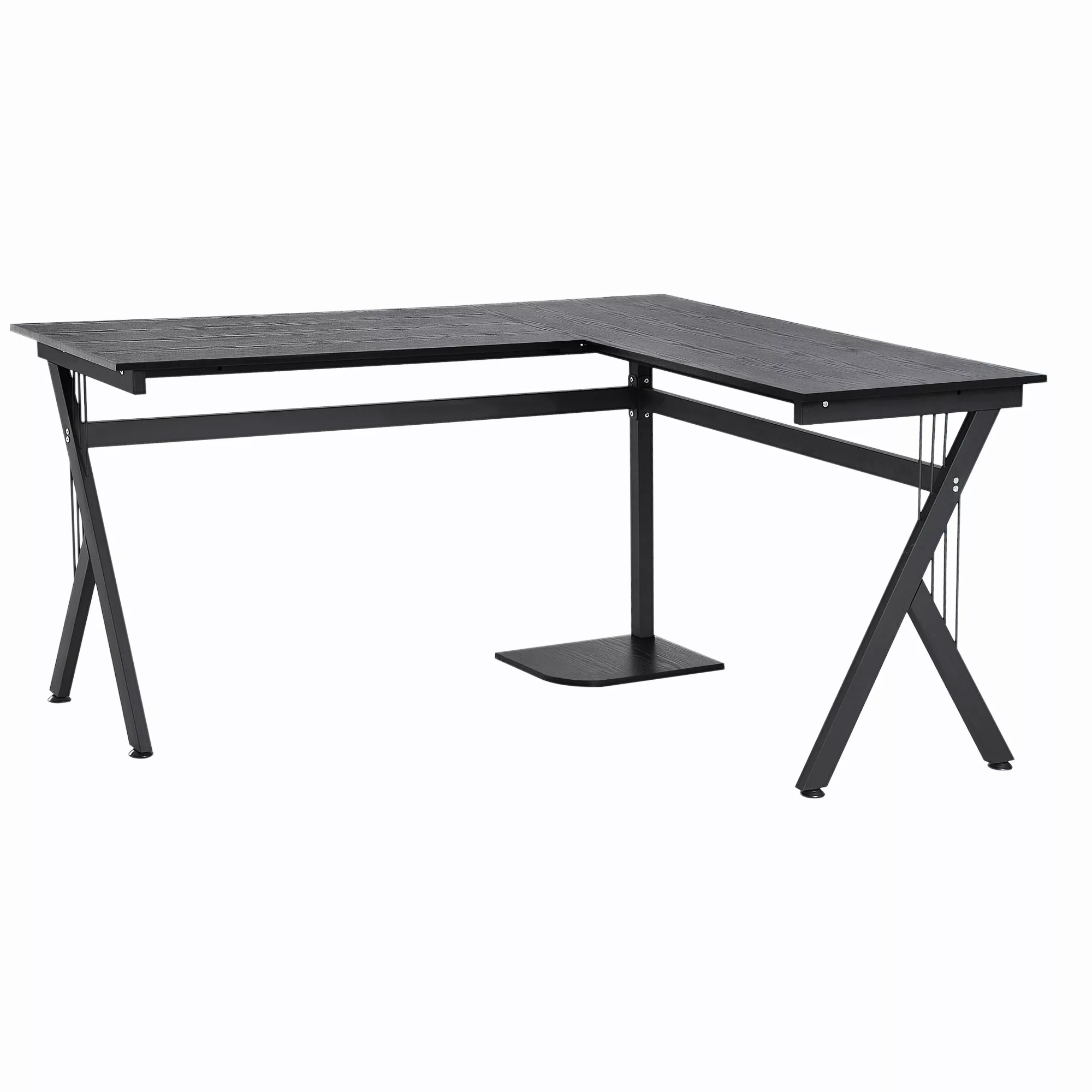 HOMCOM Computertisch Eckschreibtisch L-förmig 155x130x76cm schwarz, Winkels günstig online kaufen