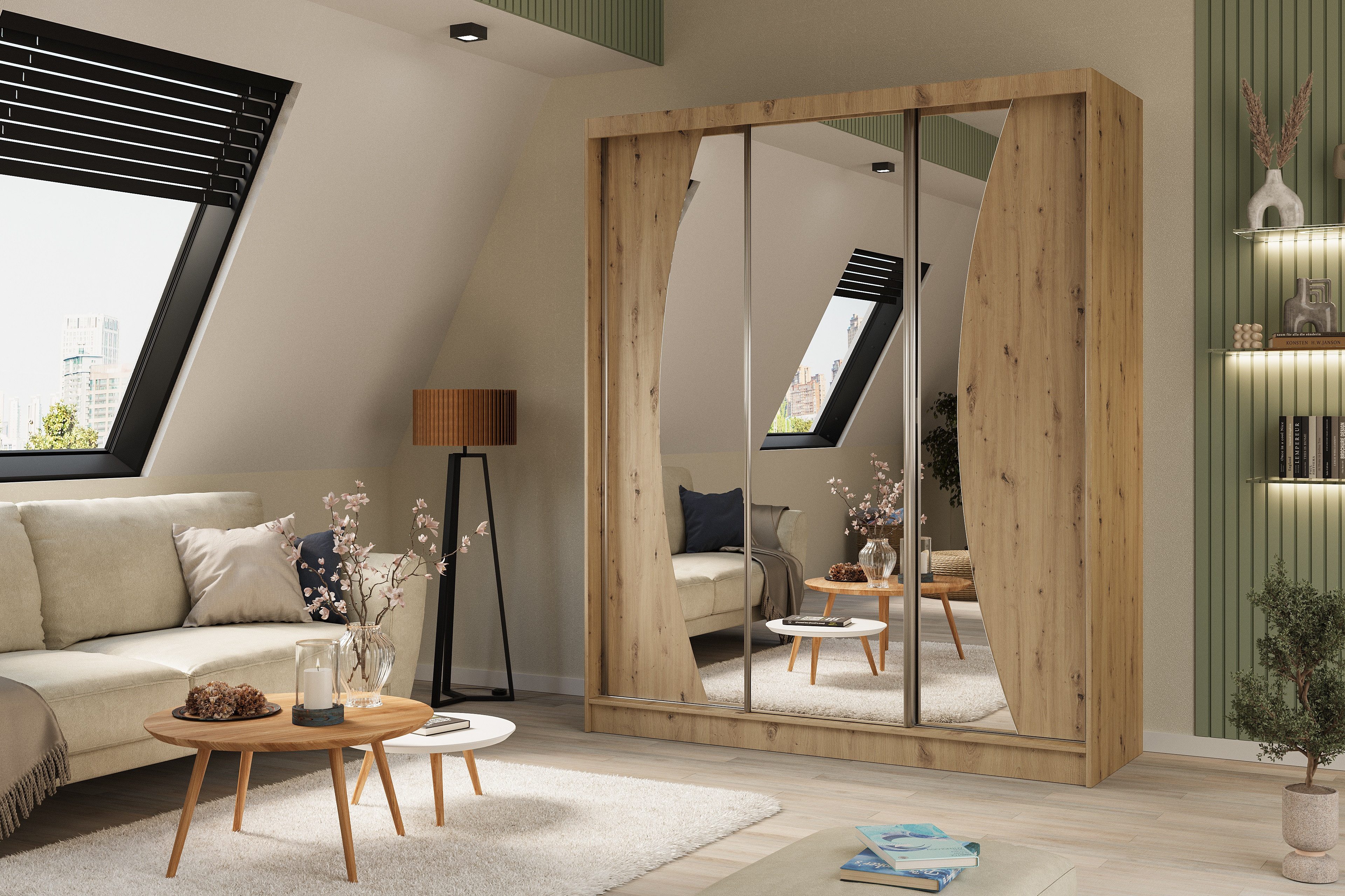 ALTDECOR Schiebetürenschrank VOXI (Kleiderschrank Garderobenschrank mit günstig online kaufen