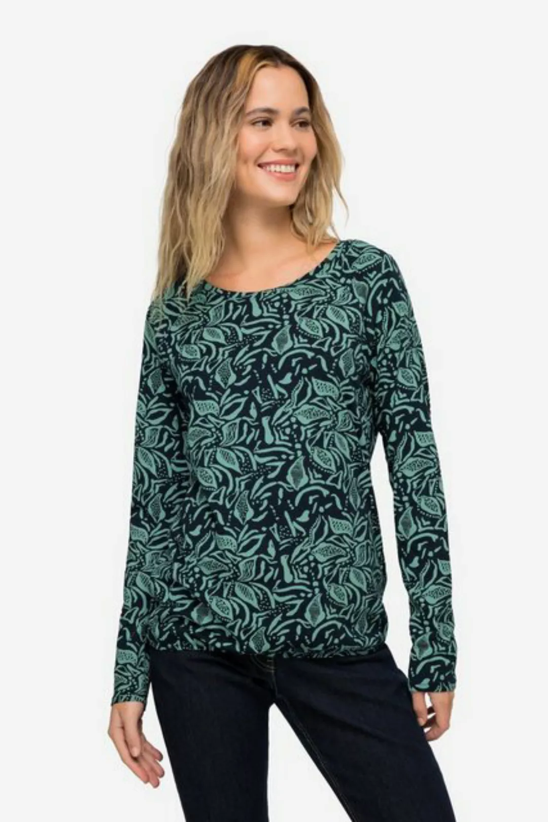 Laurasøn Rundhalsshirt T-Shirt allover Print Rundhals Langarm OEKO-TEX günstig online kaufen