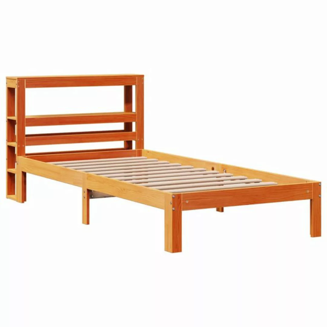 vidaXL Bett Massivholzbett ohne Matratze Wachsbraun 75x190 cm Kiefernholz günstig online kaufen