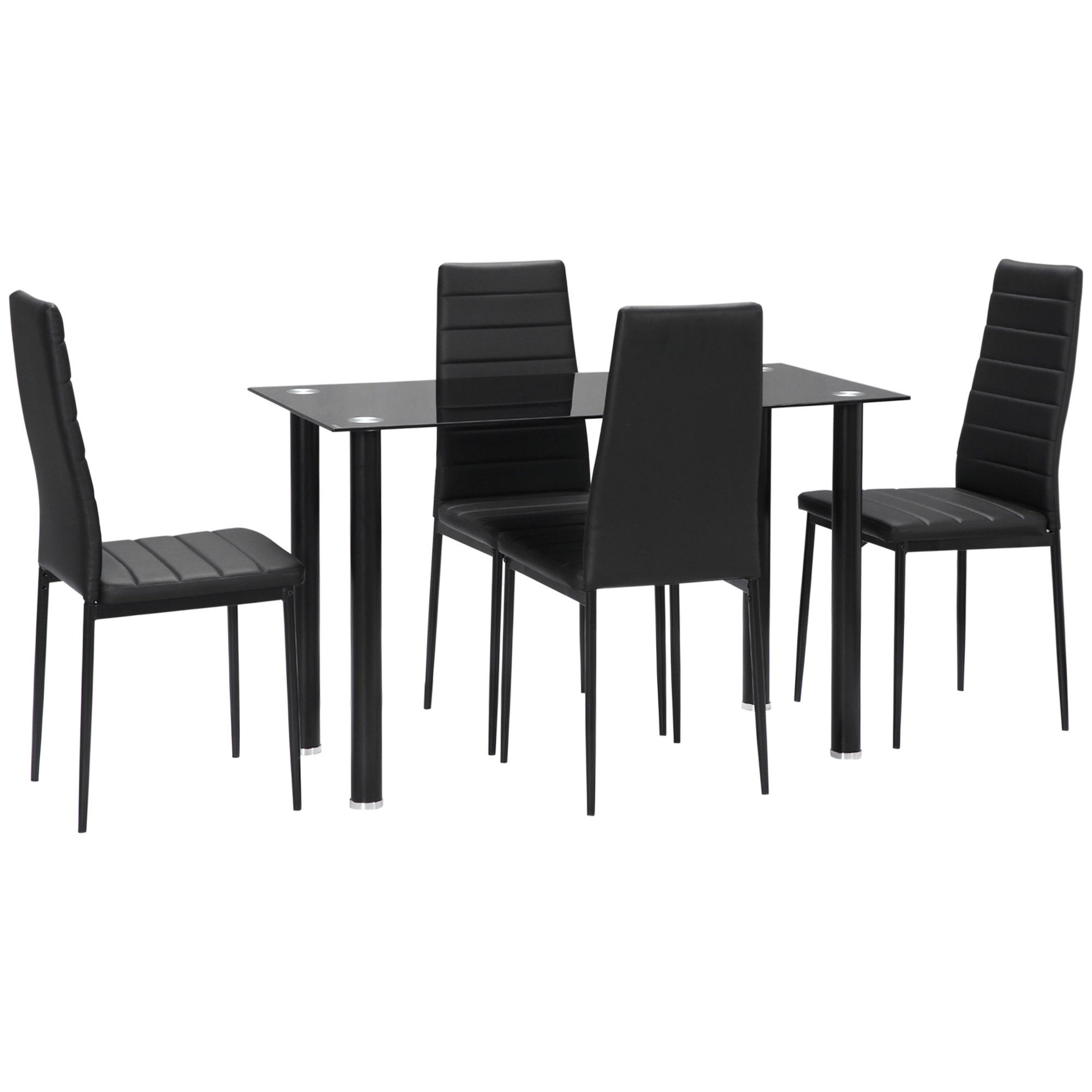 HOMCOM Essgruppe Esstisch mit 4 Stühlen, günstig online kaufen
