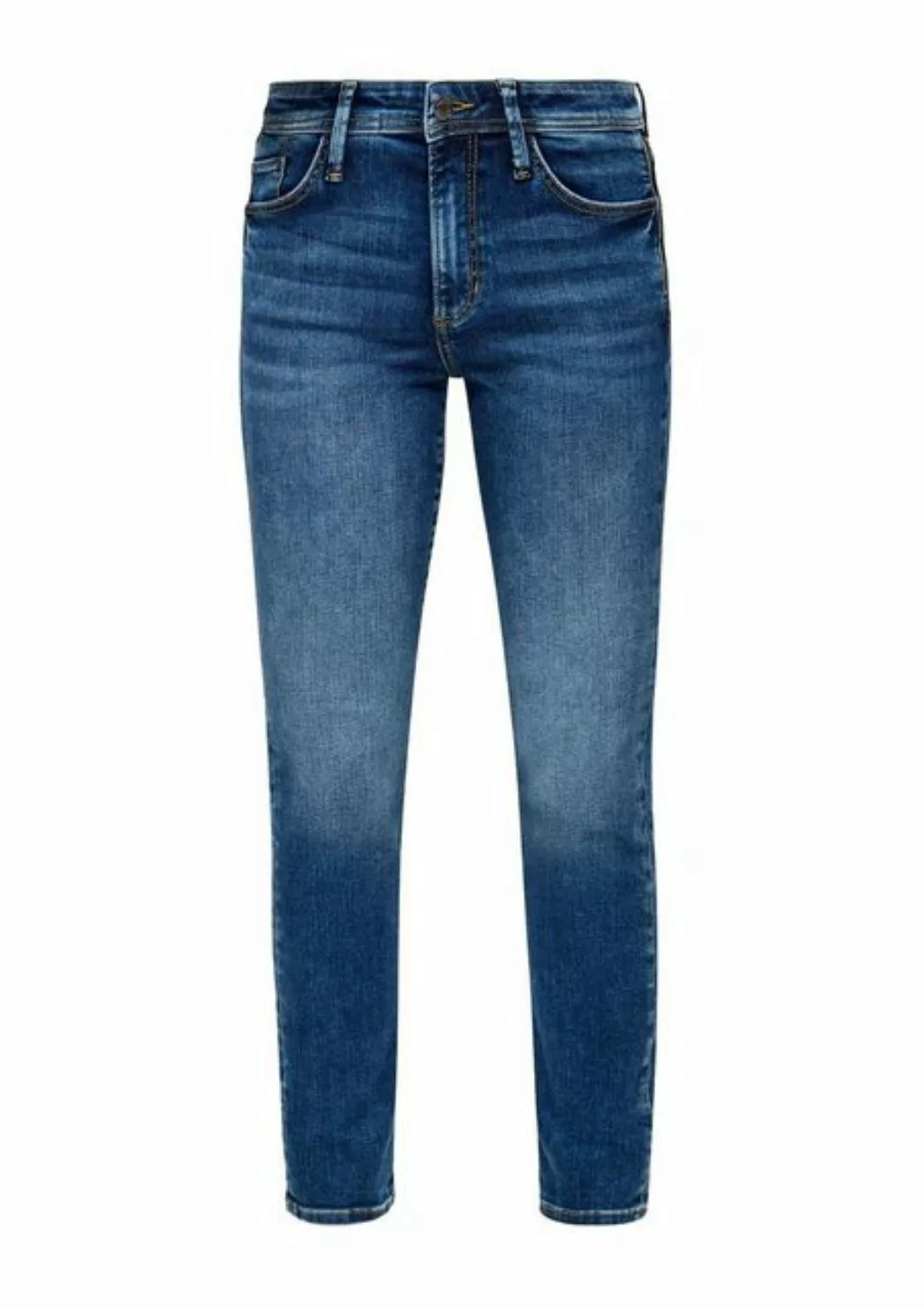 s.Oliver 5-Pocket-Jeans Jeans / Slim Fit / Mid Rise / Slim Leg Leder-Patch günstig online kaufen