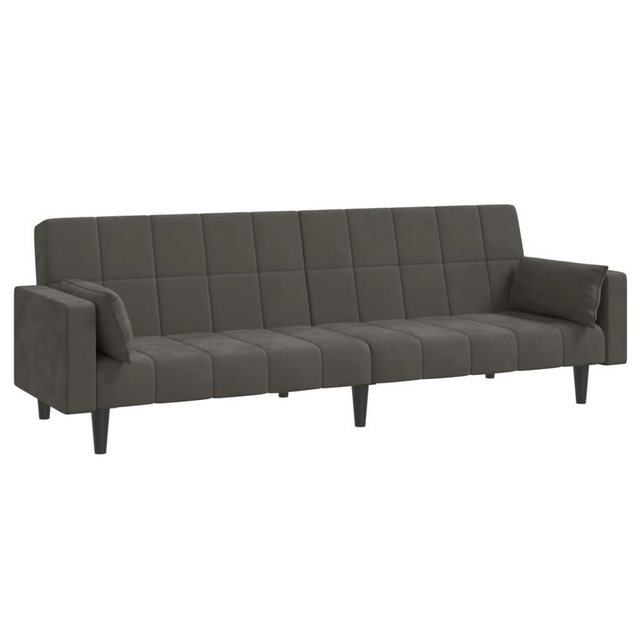 vidaXL Schlafsofa, Sofa 2-Sitzer mit 2 Kissen Dunkelgrau Samt günstig online kaufen