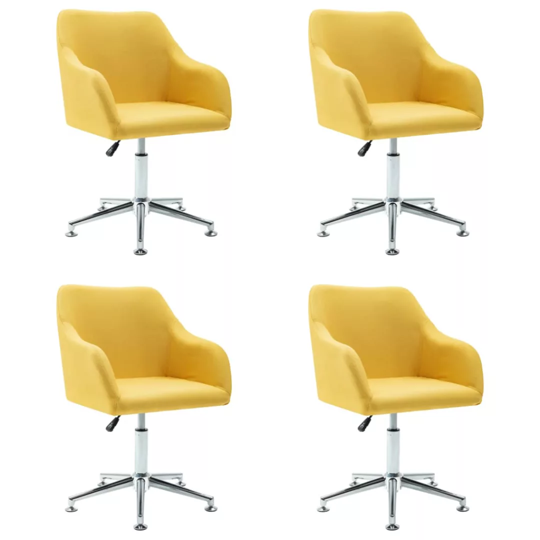 Esszimmerstühle Drehbar 4 Stk. Gelb Stoff günstig online kaufen