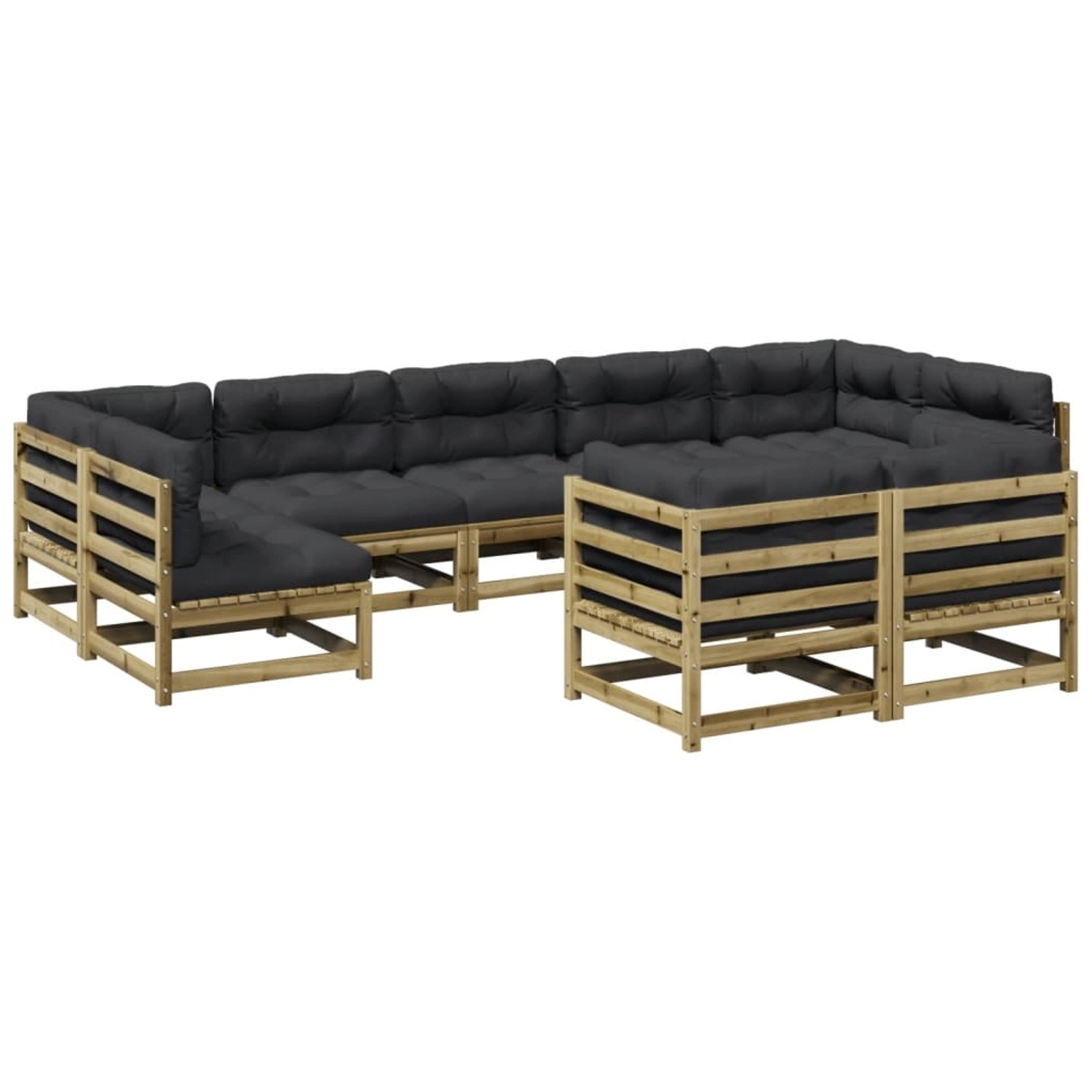 vidaXL 9-Tlg Garten-Sofagarnitur mit Kissen Kiefernholz Imprägniert 3299632 günstig online kaufen