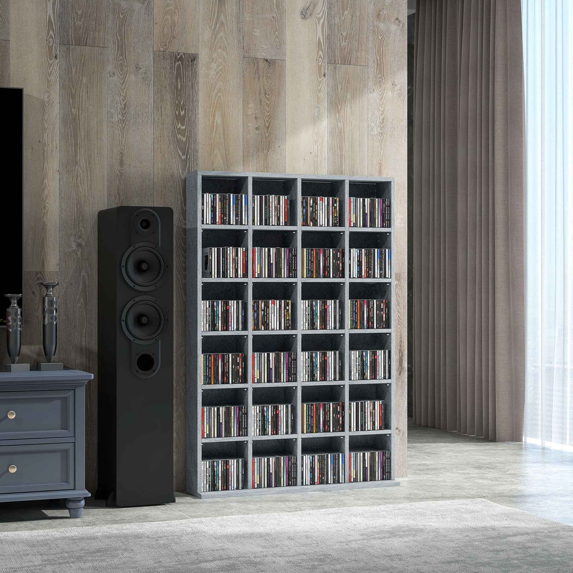 HOMCOM CD- und DVD-Aufbewahrung, Multimedia-Aufbewahrungsmöbel mit 24 Fäche günstig online kaufen